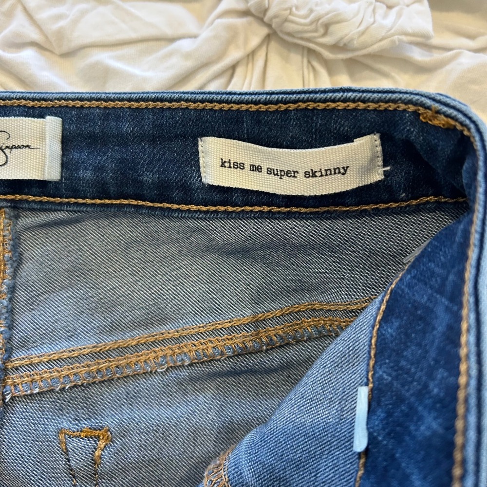 Jessica Simpson Kiss Me Super Skinny Jeans Dark Wash Blue Stretch Size‎ 26 - Picture 5 of 10